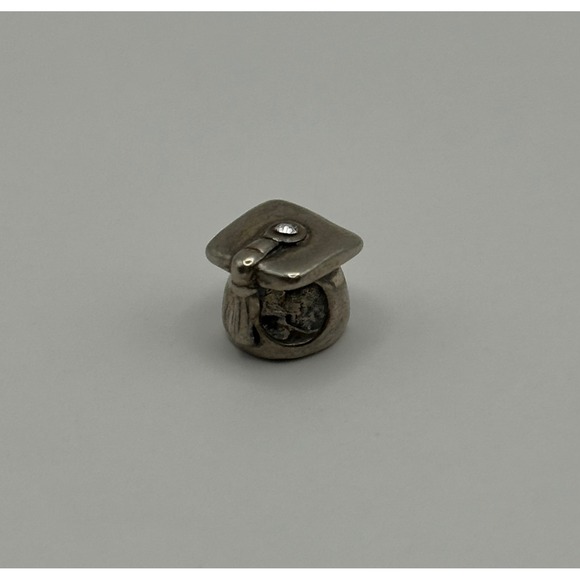 Graduation Cap Bracelet Charm Sterling Silver - Picture 2 of 6